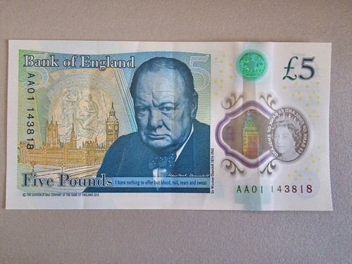 Rare pound note - £5,