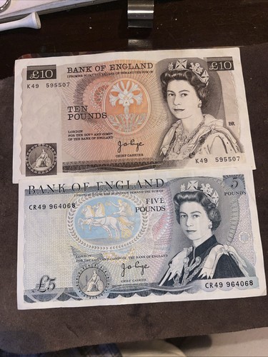 Old ten pound note and - ten, £10