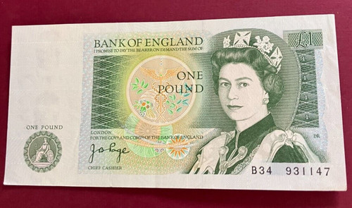 One pound note bank england - one, of
